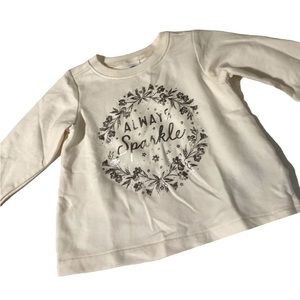 Baby girls long sleeve shirt. Size 6-12 “always sparkle” in good used condition